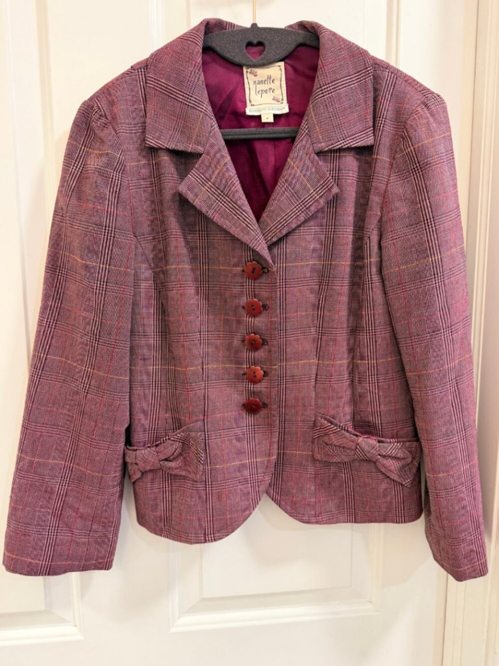 Vintage Y2K Nanette Lepore Plaid Blazer 4